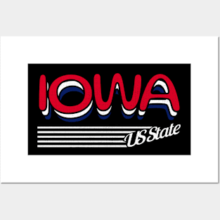 Iowa State Sticker Retro Pop STATE-3 Posters and Art